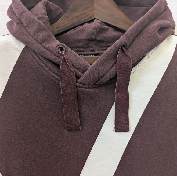 H&M Brown/White Distressed‎ Hoodie Mens Medium - Picture 12 of 13